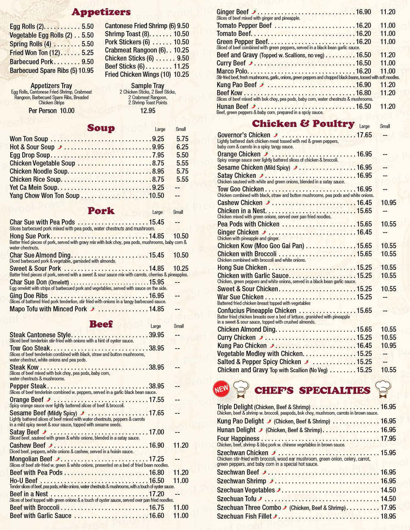 menu